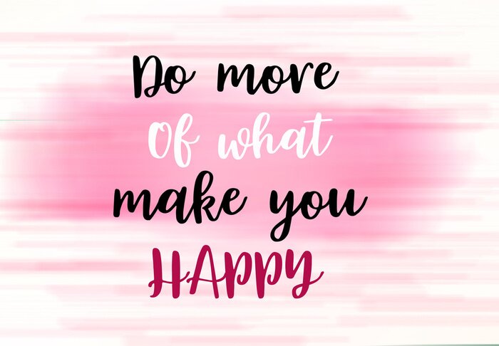 Poster De inscriptie over geluk op een roze achtergrond