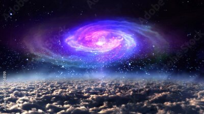 Poster De kosmische ruimte met nevels en wolken