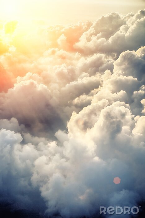 Poster De lucht verlicht door de zon