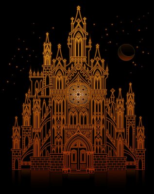 Poster De magie van fantasie gotisch kasteel