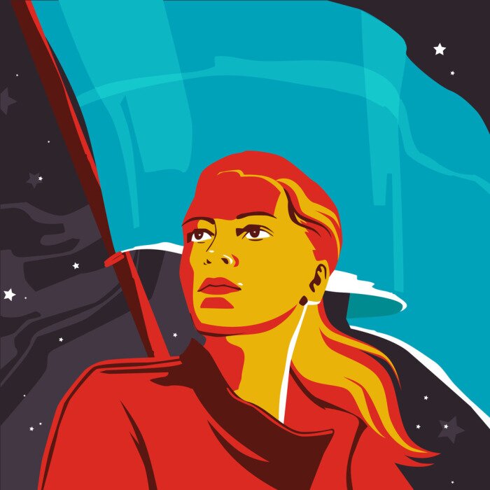 Poster De man met de vlag