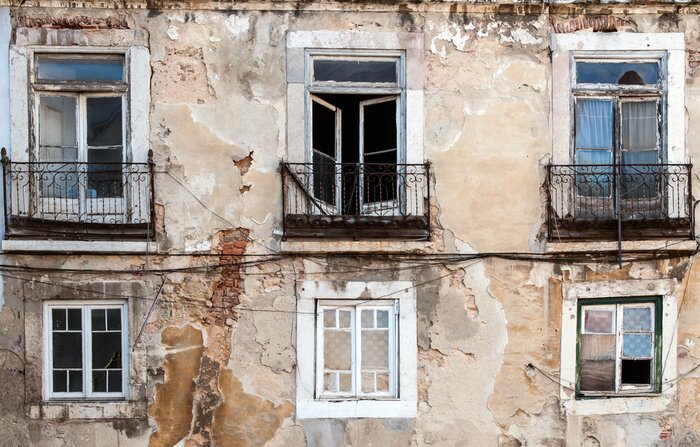 Poster De oude gebouwen van Lissabon Portugal