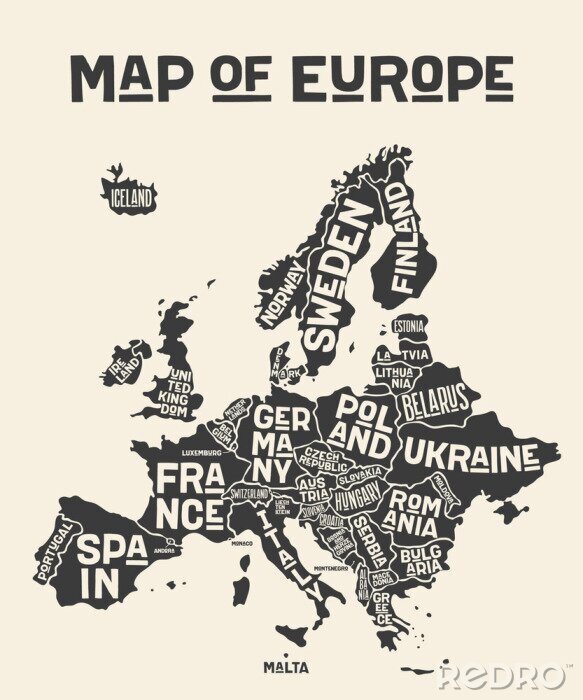 Poster De politieke verdeeldheid van Europa