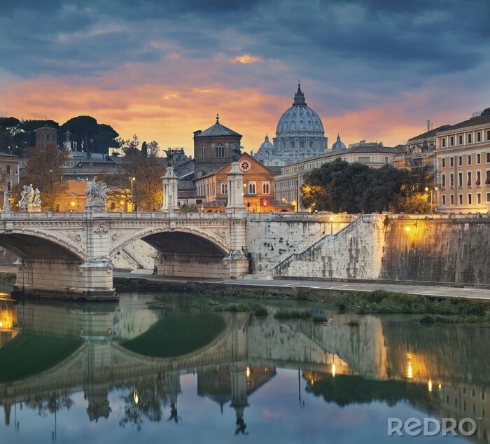 Poster De stadsbrug van Rome