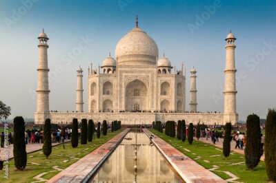 Poster De Taj Mahal-tempel in Agra, India.