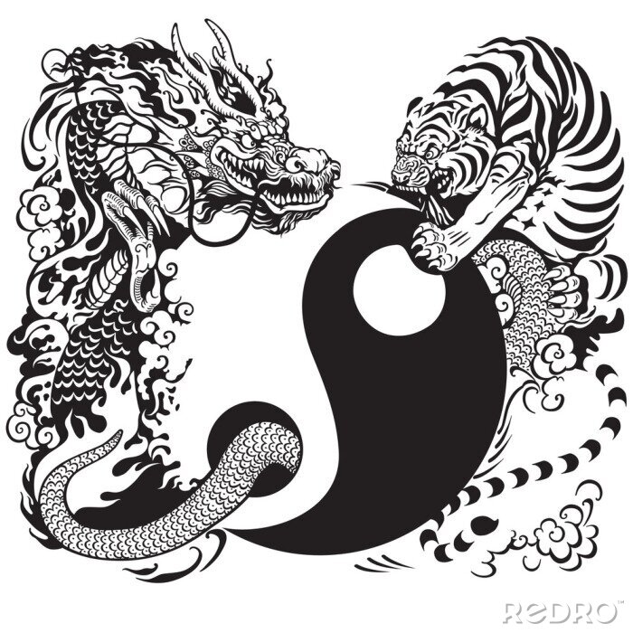 Poster De tijger en de draak