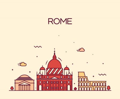 Poster De typografische skyline van Rome
