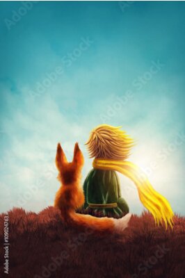 Poster De vos en de jongen uit "De kleine prins"