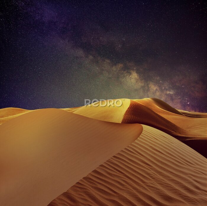 Poster De woestijn in het sterrenlicht