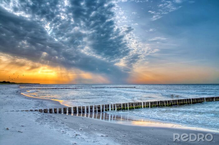 Poster De zee na zonsondergang