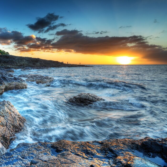 Poster De zee op een schilderachtig landschap