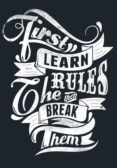 Poster Decoratief lettertype en opschrift over de regels