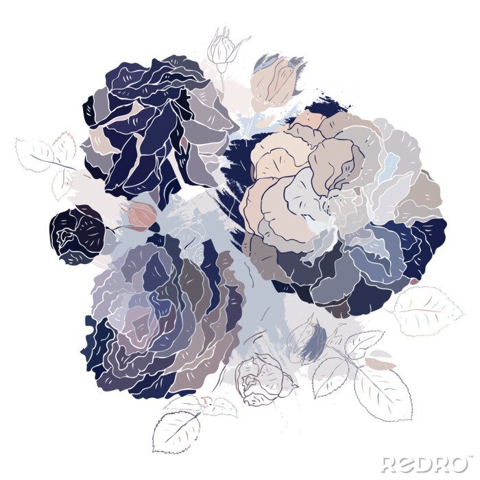 Poster Decoratieve bloemen achtergrond.