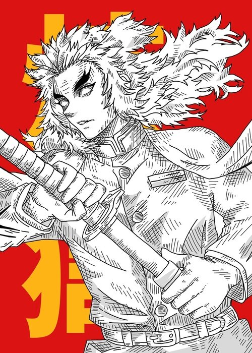 Poster Demon Slayer met een zwaard