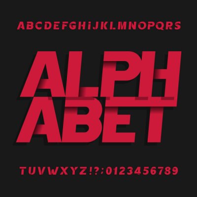 Poster Designer alfabet op een donkere achtergrond