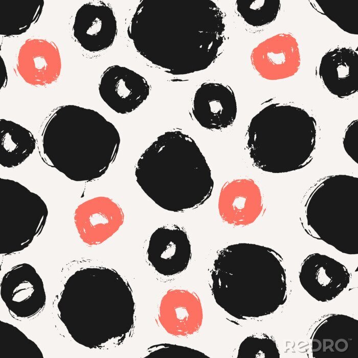 Poster Dessin in stippen en cirkels