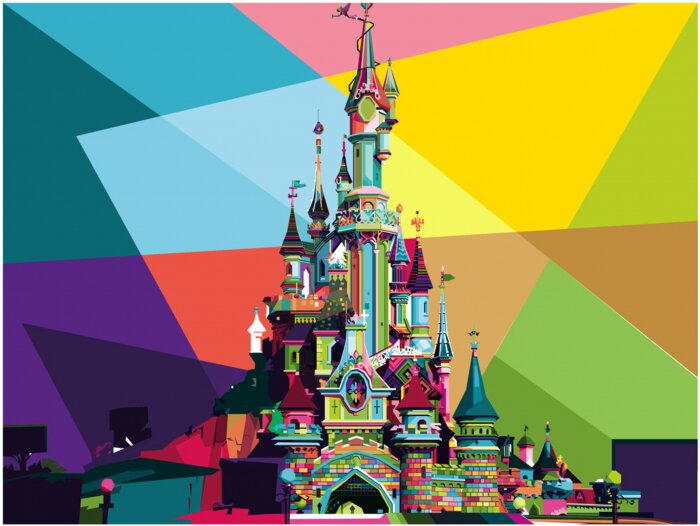 Poster Disneyland in pop-artstijl