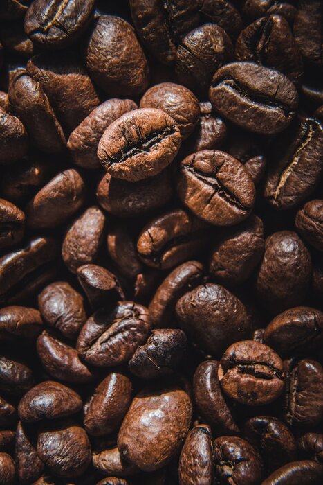 Poster Donker gebrande koffiebonen