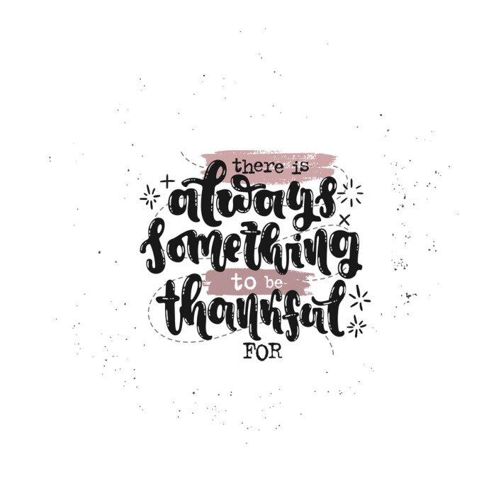 Poster Donkere letters over dankbaarheid