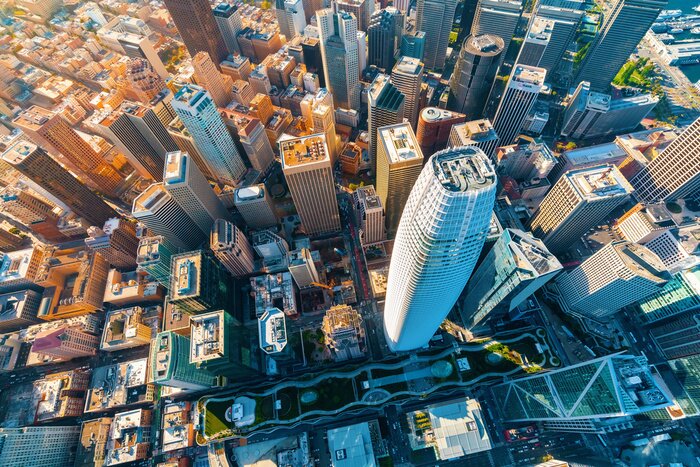 Poster Downtown San Francisco aerial view of skyscrapers