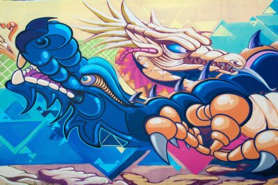 Draken op graffiti