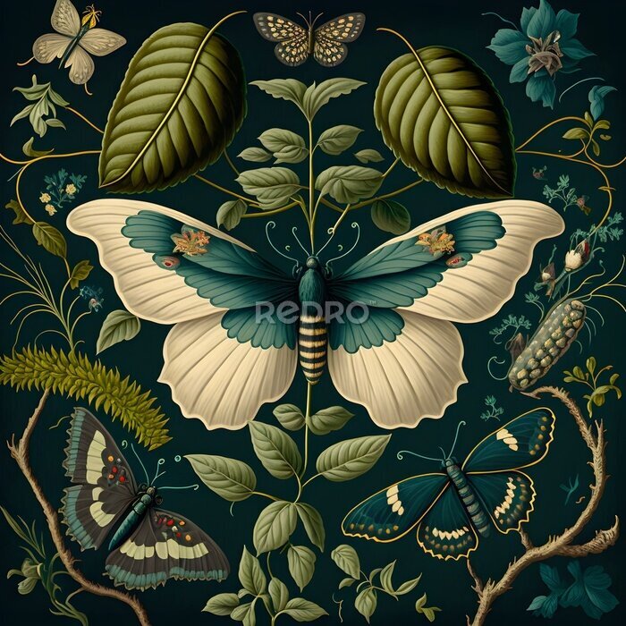 Poster Drie prachtige vlinders