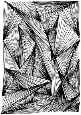Poster Driedimensionale textuur in zwart en wit