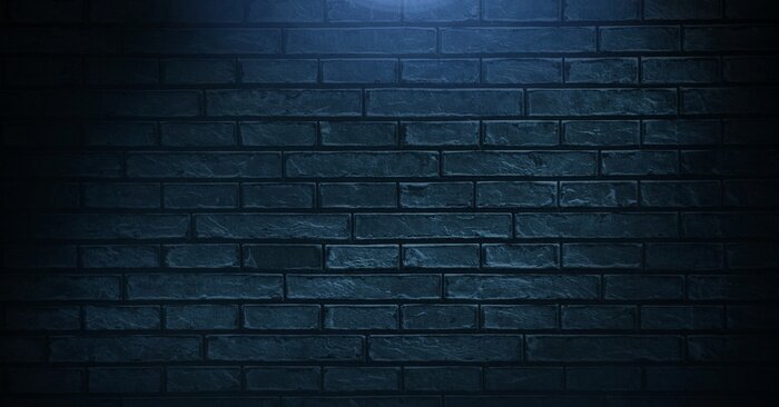 Poster Een bakstenen muur in een donkere stijl