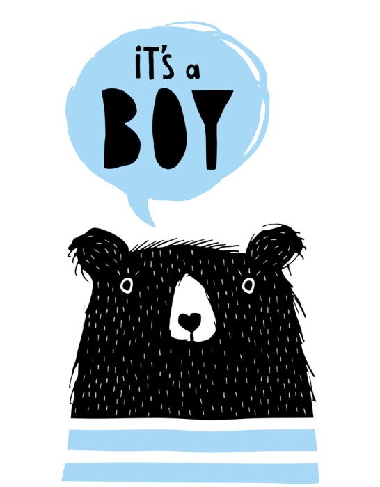 Poster Een beer met een hartvormige neus