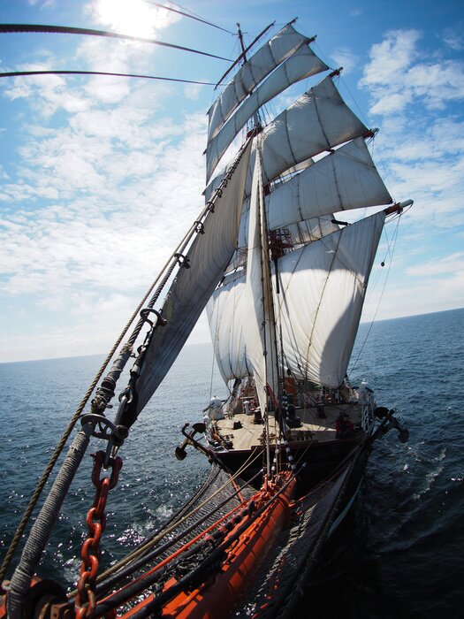 Poster Een boottocht op zee