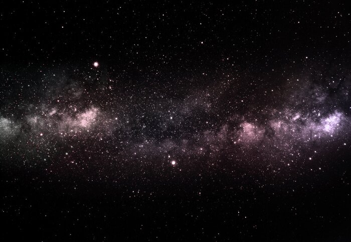 Poster Een constellatie van sterren omgeven door zwart