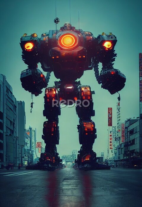 Poster Een gigantische robot