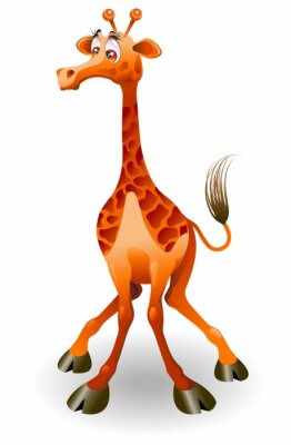 Een giraf die schrijlings staat