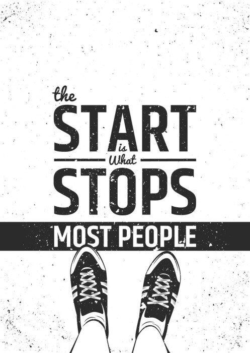 Poster Een inspirerend gezegde over het begin van de weg