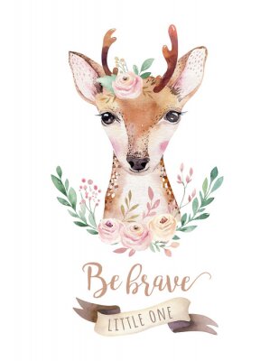 Poster Een klein hertje met een motiverende tekst.