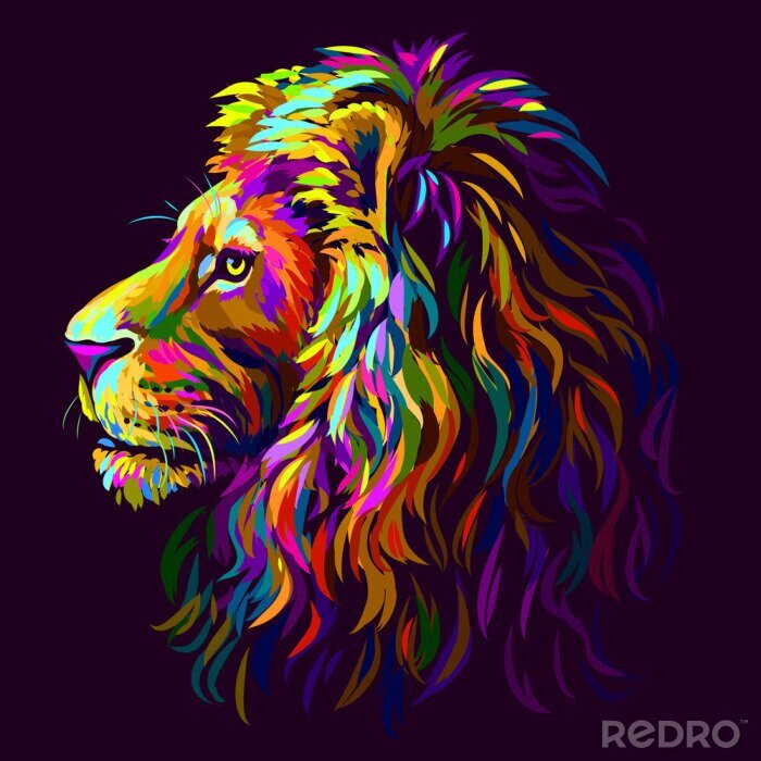 Poster Een leeuw in profiel gezien