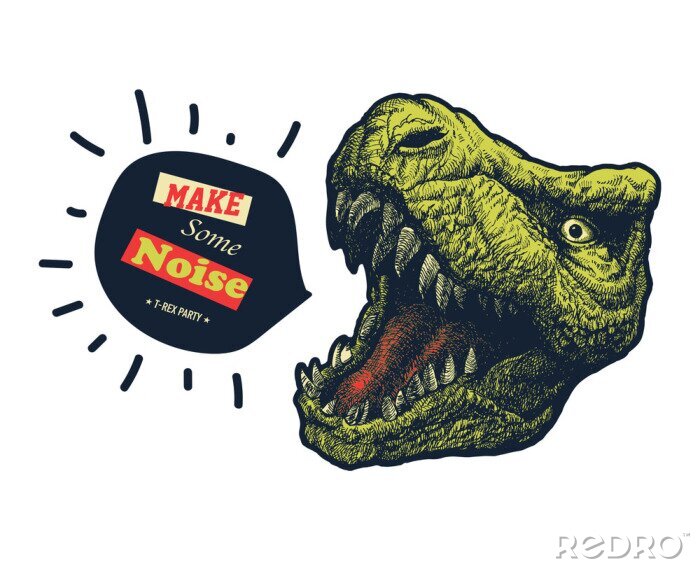 Poster Een luide dinosaurus met een open mond