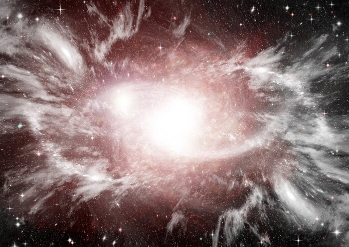 Poster Een nevel die zich door de ruimte verspreidt