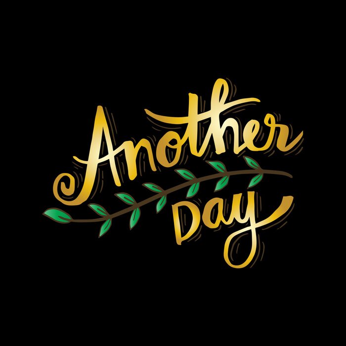 Poster Een ongewone inscriptie met een takje over de volgende dag