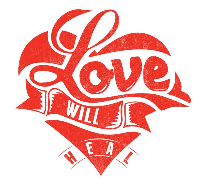 Poster Een ontroerende inscriptie met een afbeelding van een hart