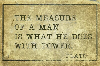 Poster Een quote over de kracht van een man volgens Plato