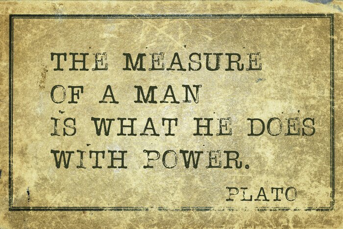 Poster Een quote over de kracht van een man volgens Plato