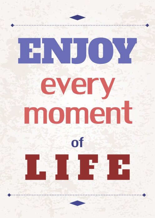 Poster Een quote over genieten van het leven