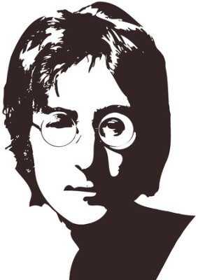 Poster Een vectorillustratie van een portret van zanger John Lennon op een witte achtergrond. A4 formaat, Eps 10 op lagen