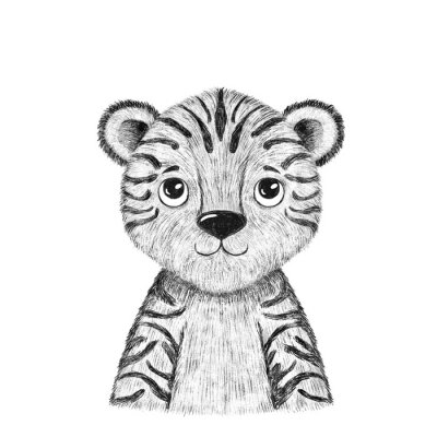 Poster Een vrolijke kleine tijger