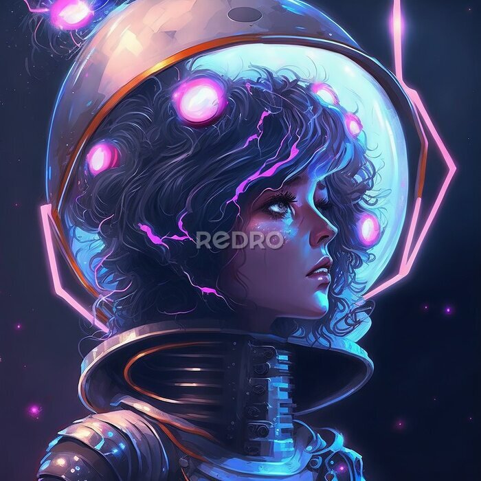 Poster Een vrouw in de ruimte