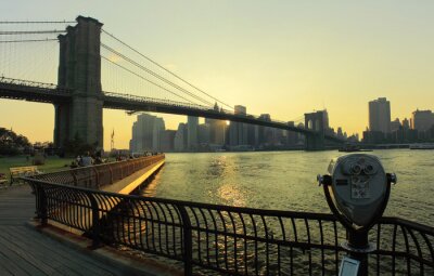 Poster Een wandeling over de Brooklyn Bridge
