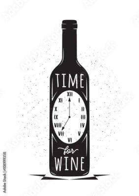 Sticker Een wijnfles met een inscriptie