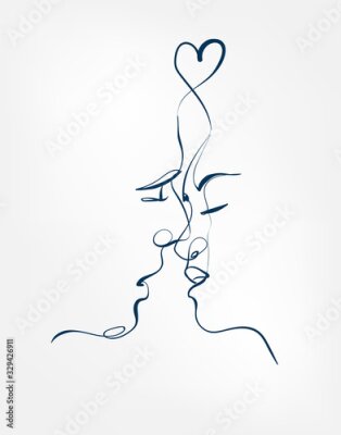 Poster Een zachte kus