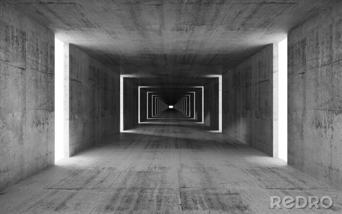 Poster Eenvoudige betonnen tunnel